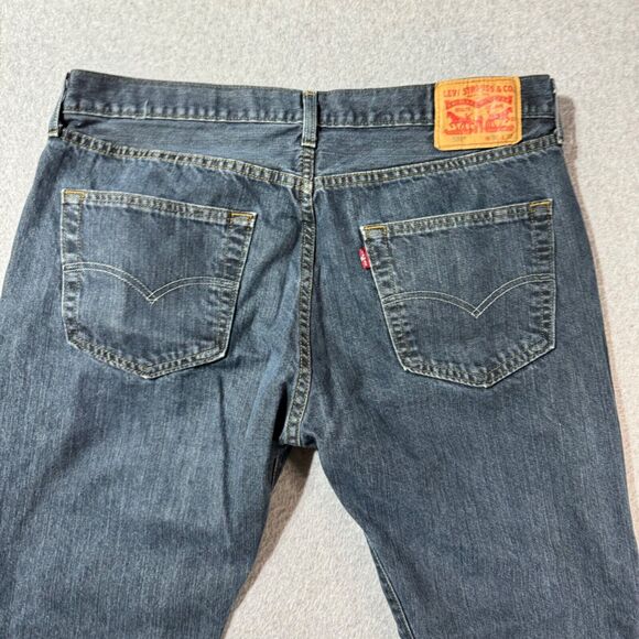 Levis Jeans Mens 36x32 Blue 501 Straight Button Fly American Dark Wash Denim - Picture 7 of 13